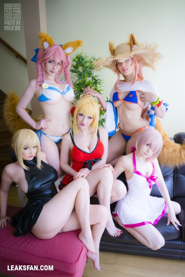 Hidori, Mikomi, Virtual, Tom &amp;amp; Yuzupyon - Mash, Saber, Nero &amp;amp; Tamamo (Fate Grand Order) - 1