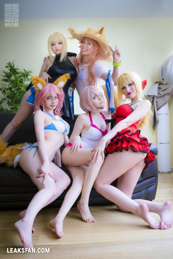 Hidori, Mikomi, Virtual, Tom &amp;amp; Yuzupyon - Mash, Saber, Nero &amp;amp; Tamamo (Fate Grand Order) - 0